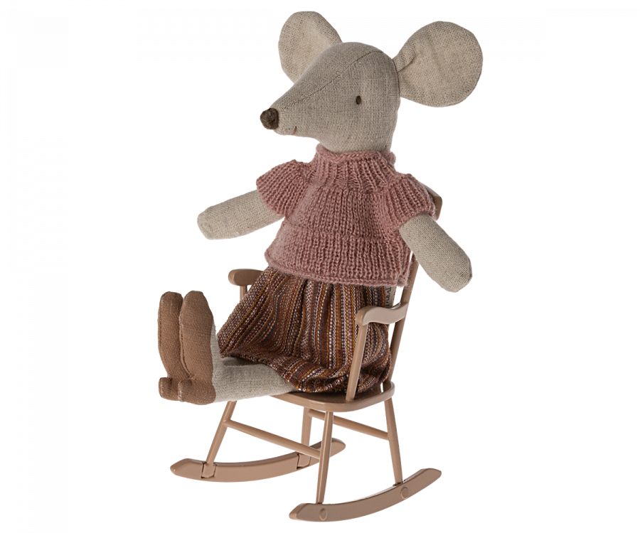 Maileg Rocking Chair, Mouse - Dark Powder
