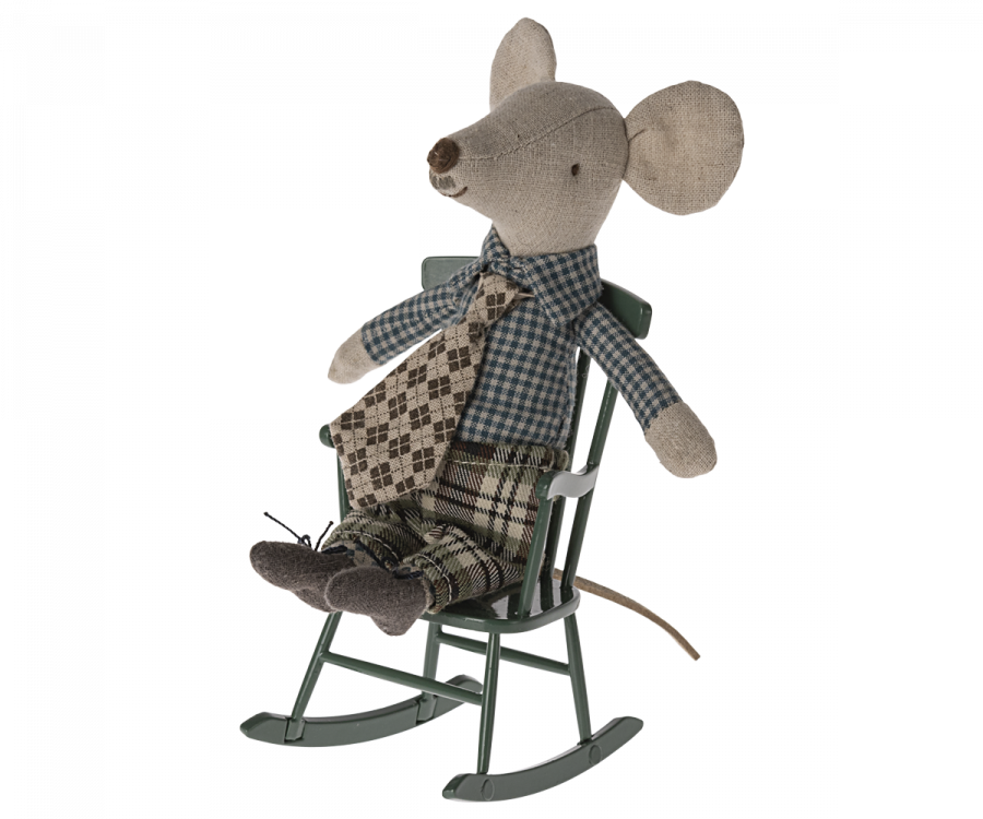 Maileg Rocking Chair, Mouse - Dark Green