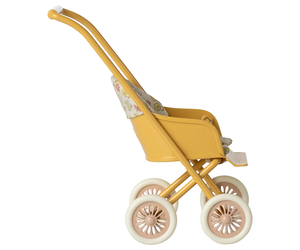 Maileg Stroller, Micro - Yellow