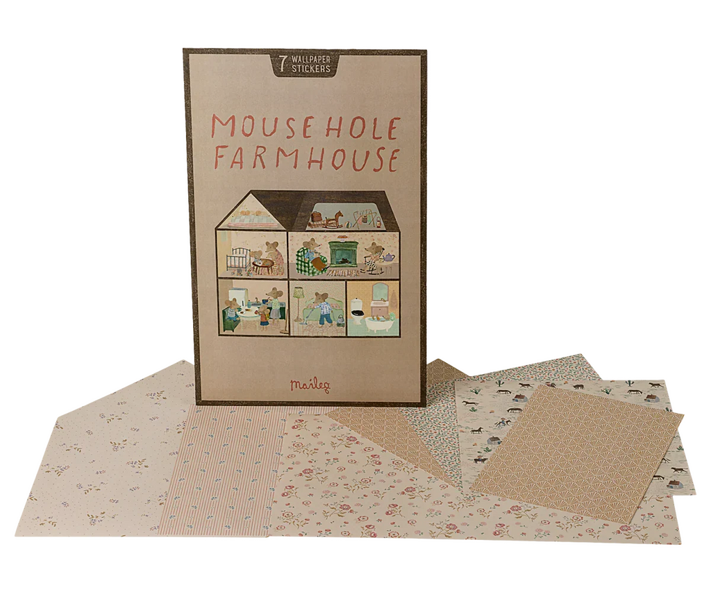 Maileg Wallpaper, Mouse Hole Farmhouse
