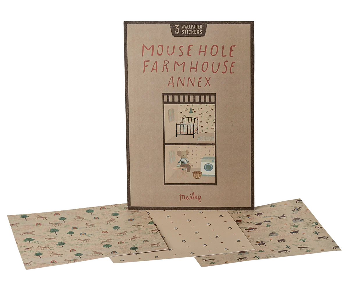 Maileg Wallpaper, Mouse Hole Farmhouse - Annex (ships in one week)