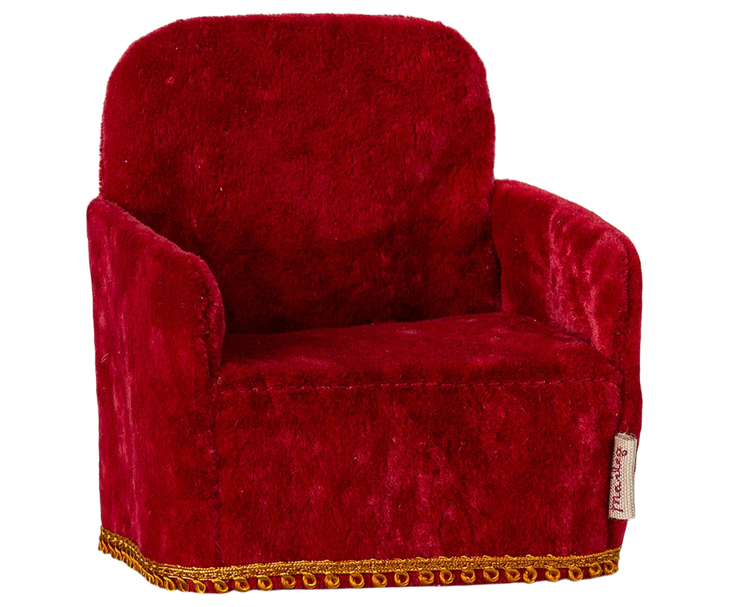 Maileg Soft Folding Chair, Mouse - Red