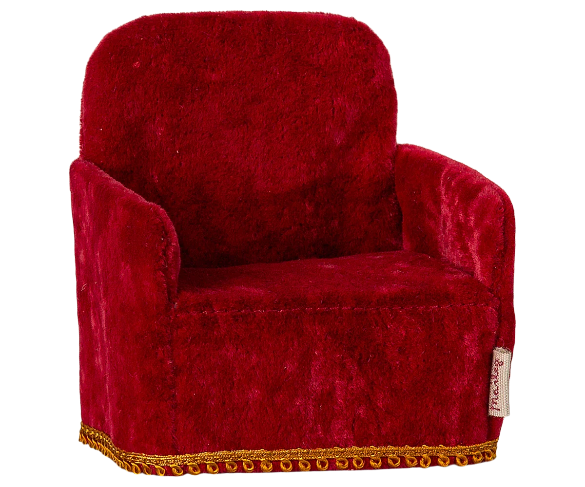 Maileg Soft Folding Chair, Mouse - Red