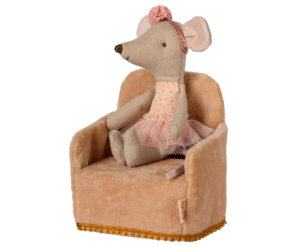 Maileg Soft Folding Chair, Mouse - Powder