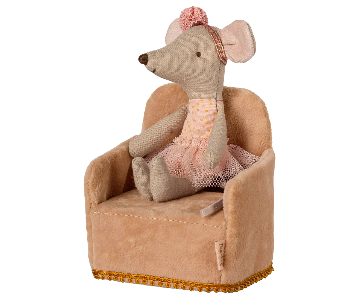 Maileg Soft Folding Chair, Mouse - Powder