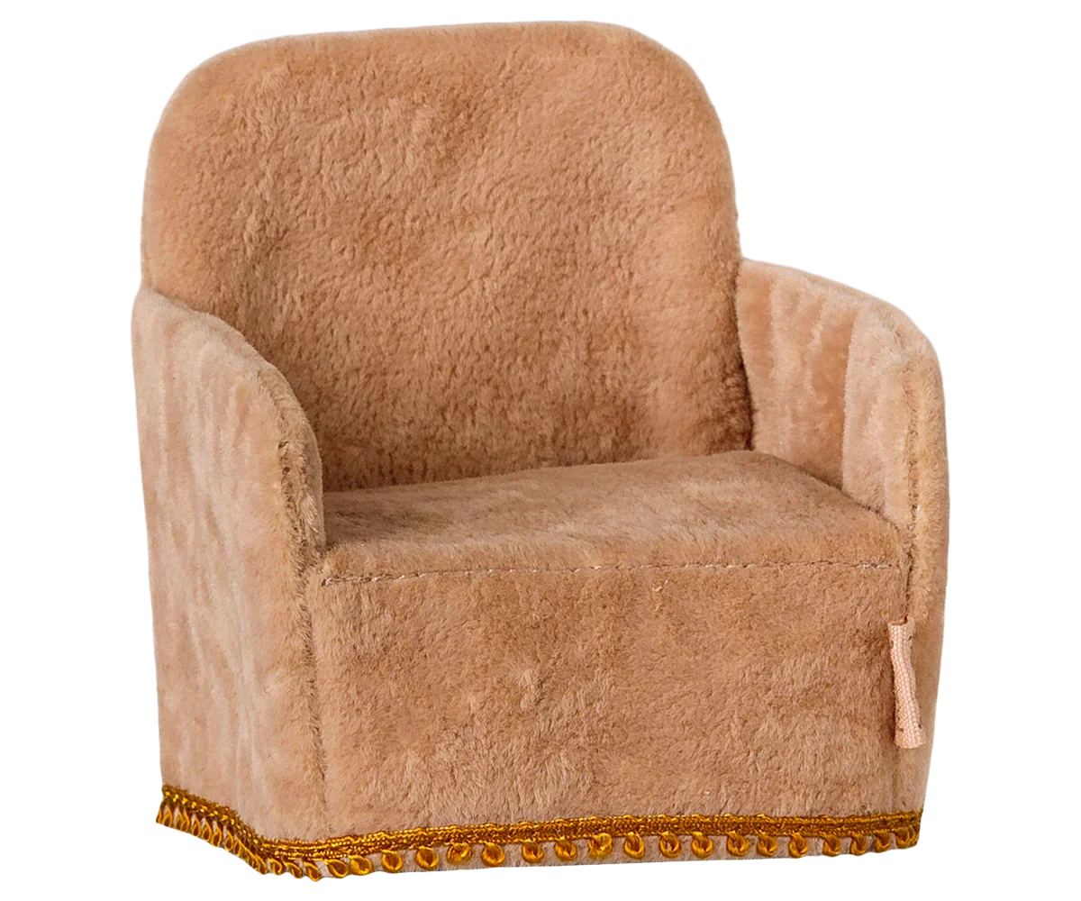 Maileg Soft Folding Chair, Mouse - Powder