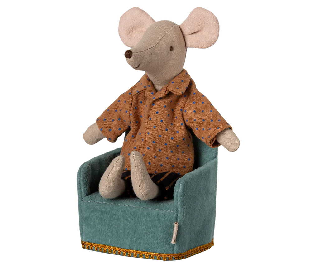 Maileg Soft Folding Chair, Mouse - Mint