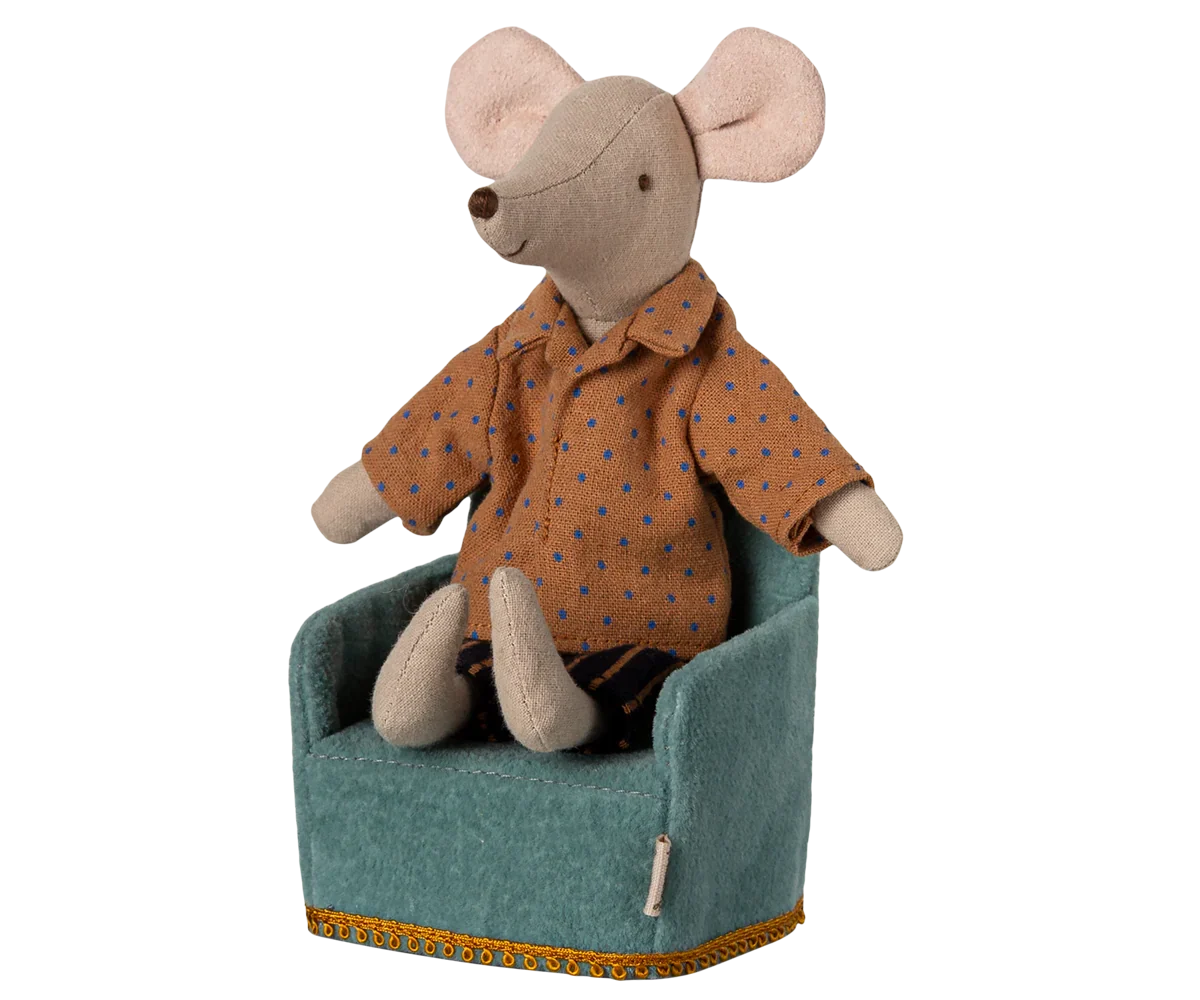 Maileg Soft Folding Chair, Mouse - Mint
