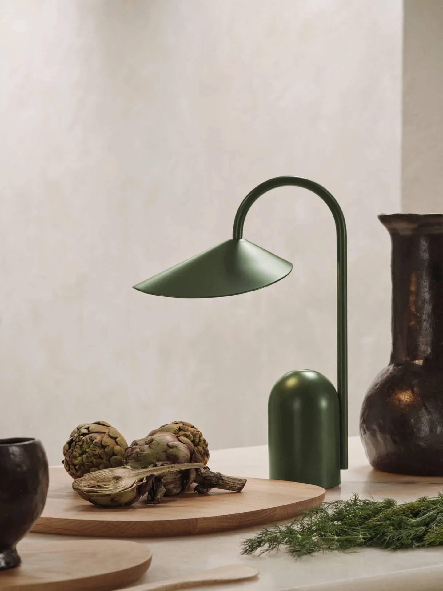 Ferm Living Arum Portable Lamp - Grass Green