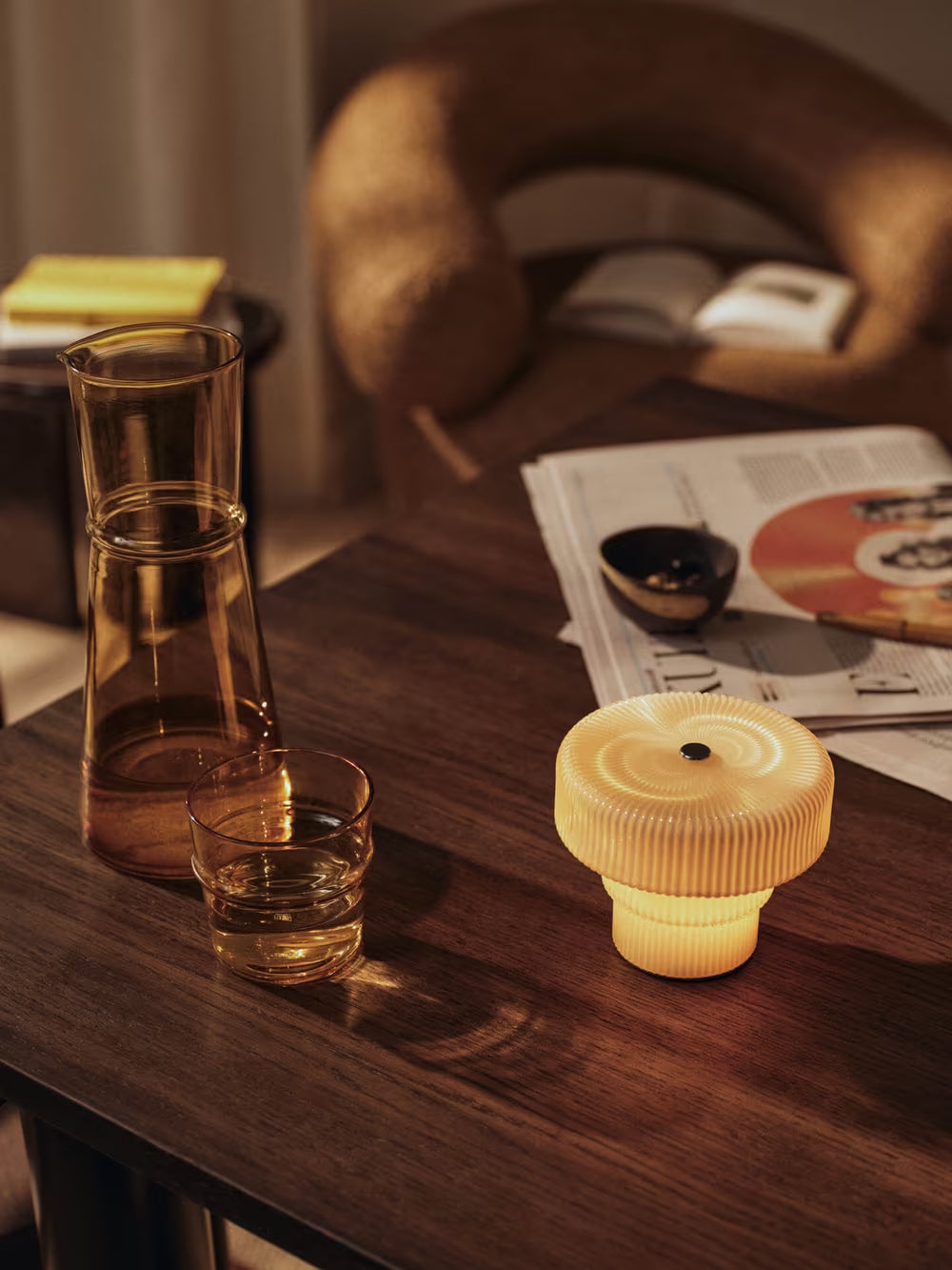 Ferm Living Ripple Portable Lamp - Oat