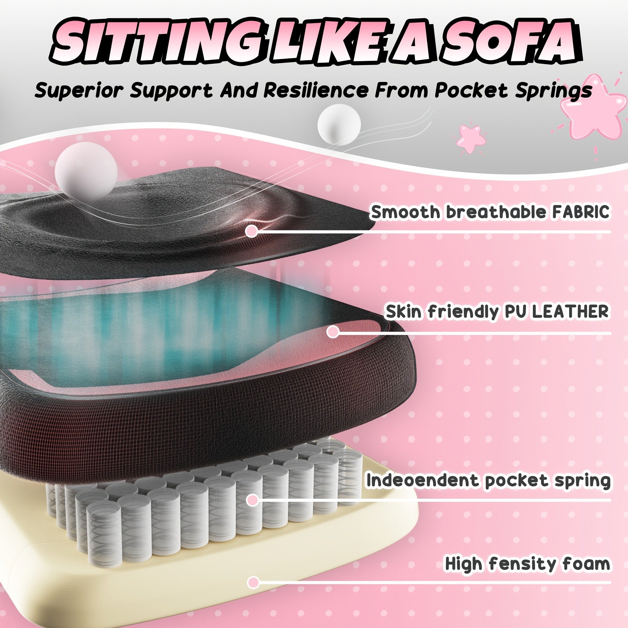Cat Ear Gaming Chair Ergonomic Reclining Computer Chair with Footrest Paw Lumbar Cushion Wingback PC Game Chair for Girls Adults 300LBS Pink Black Blue