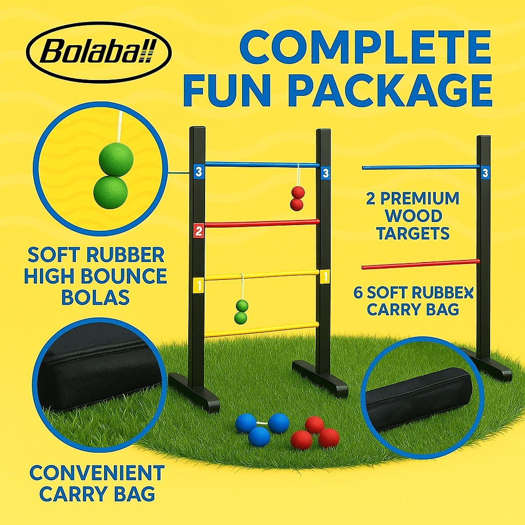 Outdoor Lawn Toss Game Set – Washer Toss & Ladder Toss for Backyard Party, Portable Yard Games for Adults Kids Family, Includes Carrying Case, Fun for Tailgate Camping Beach BBQ Gatherings
