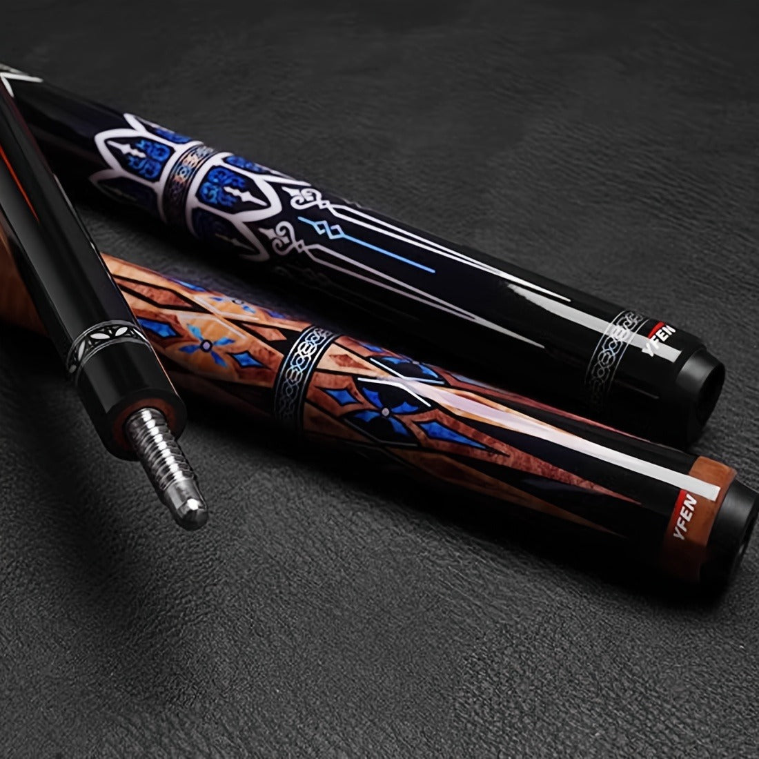Carbon Fiber Pool Cue Stick 12.5mm Low Deflection Professional Billiard Cue with Extension Canadian Maple Wavy Pin Wrapless Design Dent-Resistant Shaft