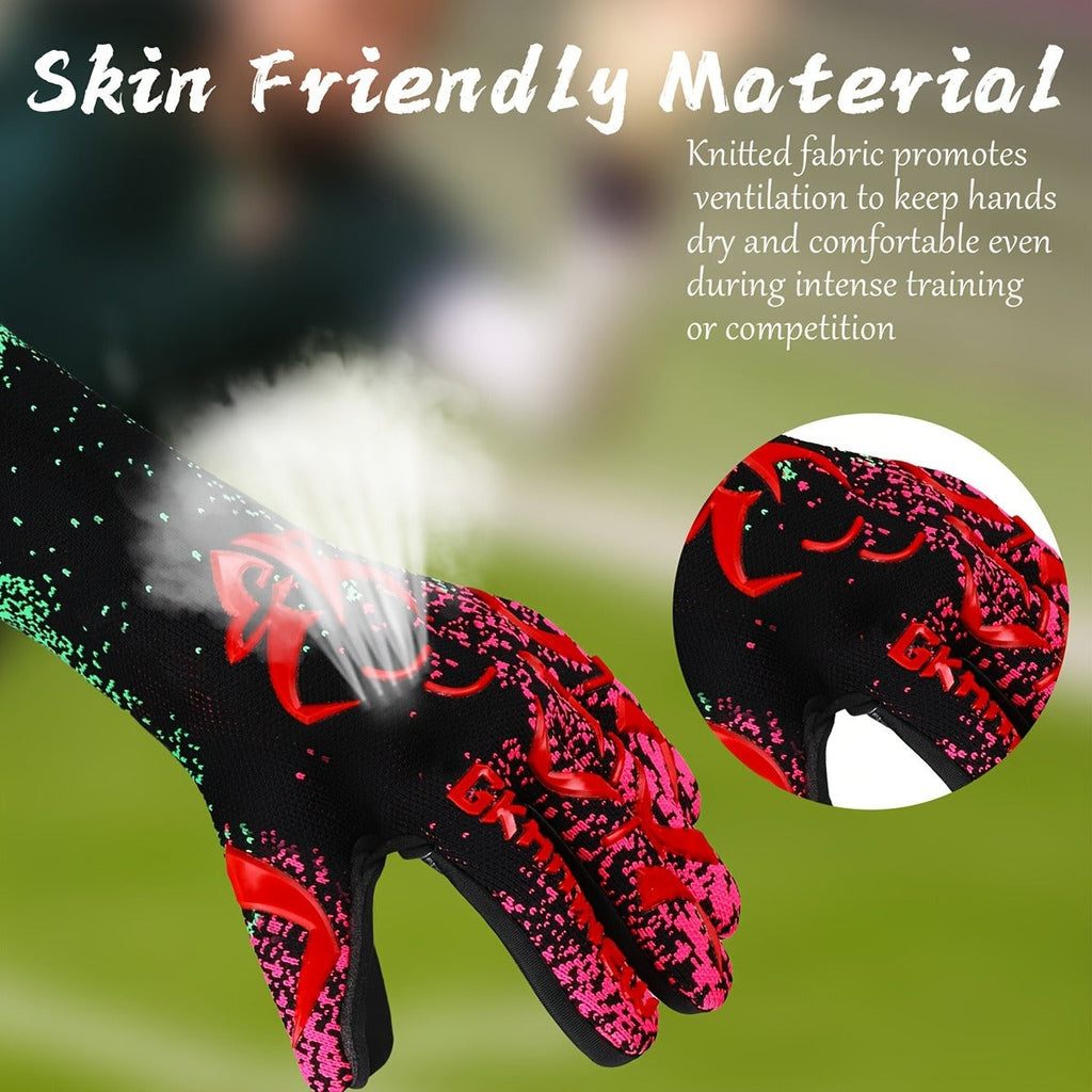 Soccer Goalkeeper Gloves Strong Grip Breathable Sizes 6-10 with Carry Bag