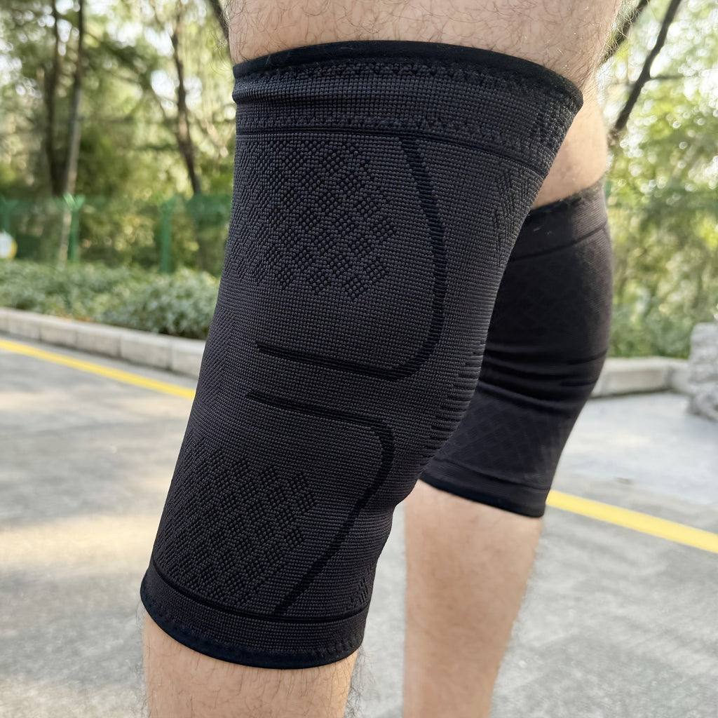 Compression Knee Sleeve 2 Pack for Men Women Breathable Non-Slip Silicone Strip Knee Support High Elasticity Running Exercise High Intensity Sports Copper Beige Pink Orange M XL XXL XXXL