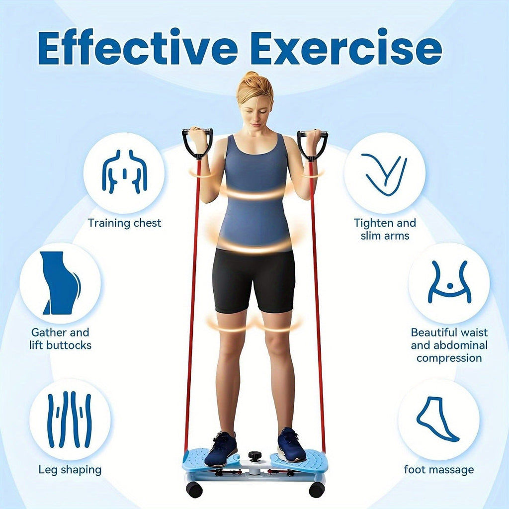 Waist Twisting Board Ab Twister for Home Gym – Noiseless 360° Twist Exercise Machine with Digital Display, Figure-8 Resistance Band & 360 LBS Capacity – Track Time, Reps & Calories