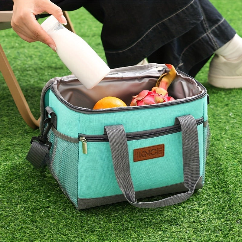 Insulated Lunch Bag Foldable Thermal Tote Leak-Proof Aluminum Foil Bento Box Carrier Reusable Cooler Bag Keeps Food Cold Fresh for Work Travel Picnic School