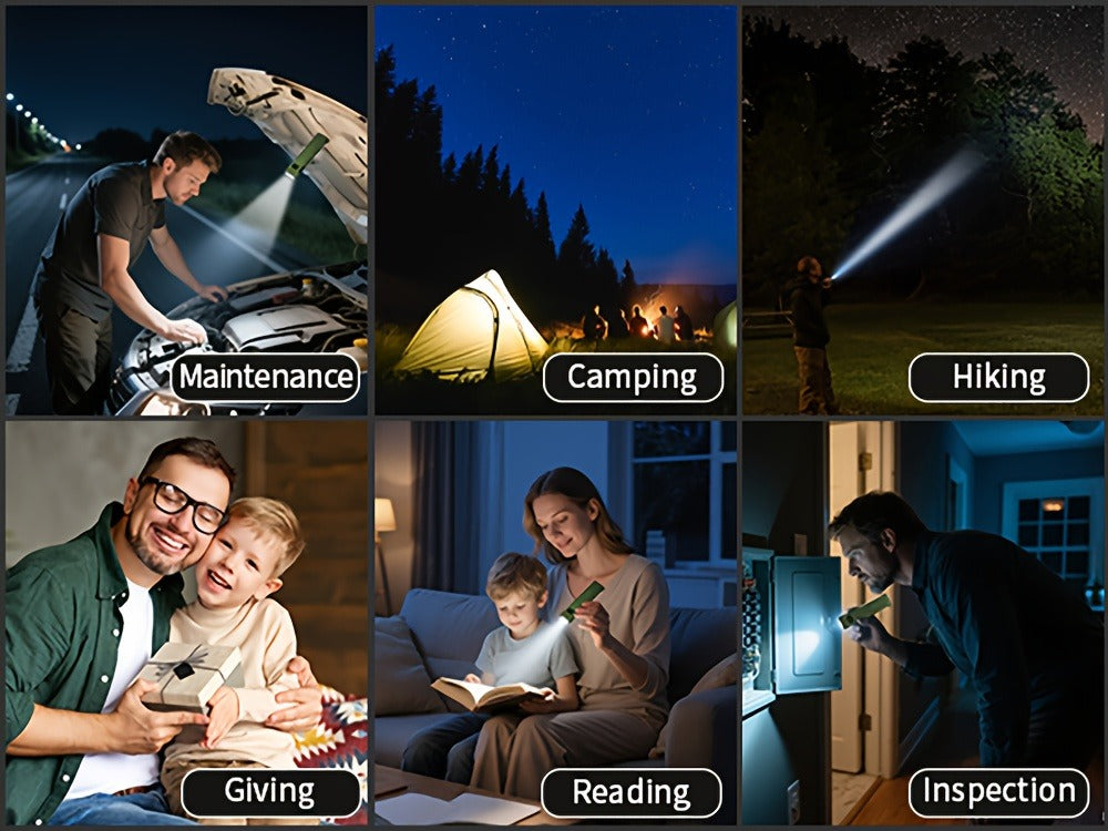 Magnetic LED Flashlight 9 Modes UV Side Light Digital Display 1500mAh Rechargeable Aluminum Torch for Home Emergency Camping