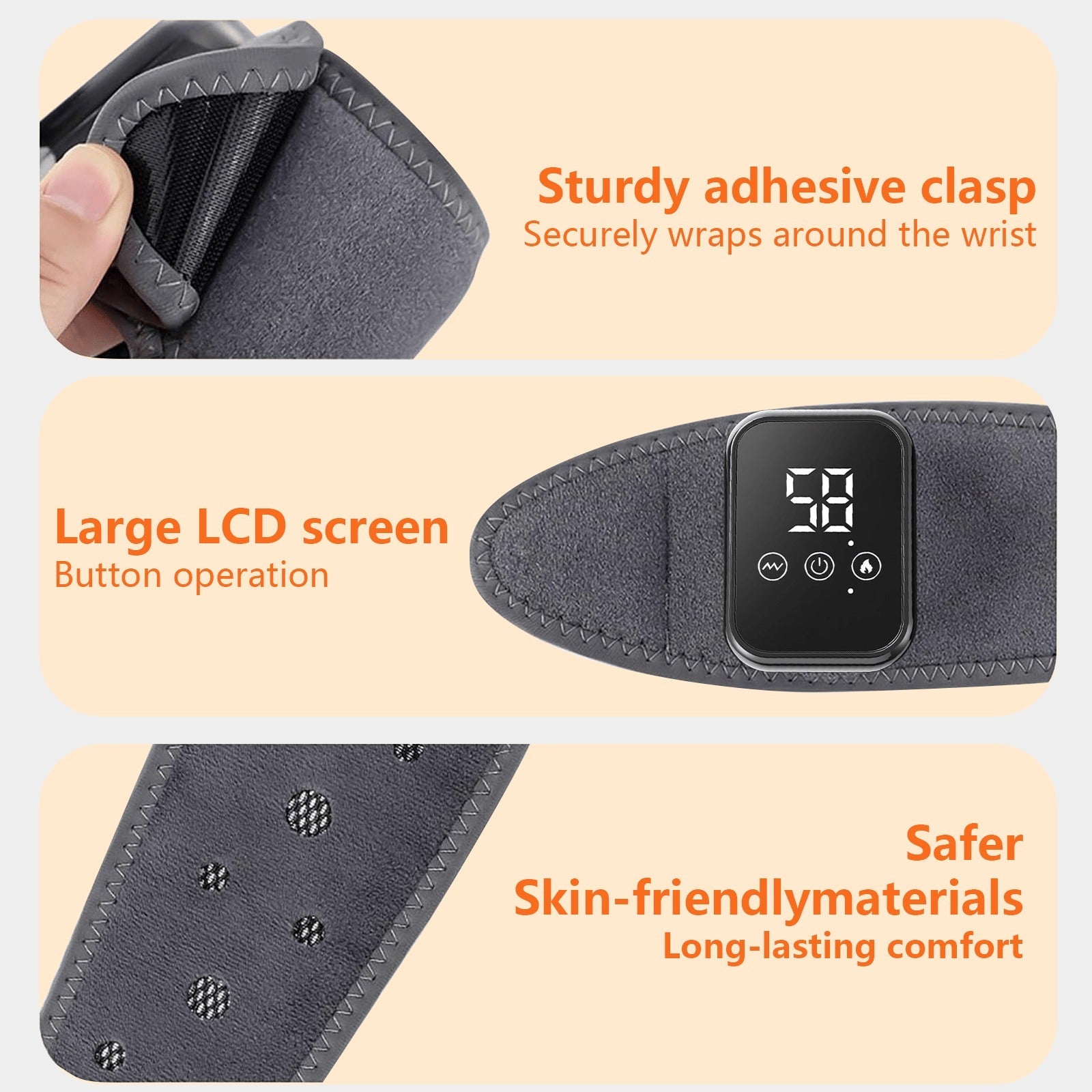 Hand Massager with Heat Vibration Wrist Guard Carpal Tunnel Relief