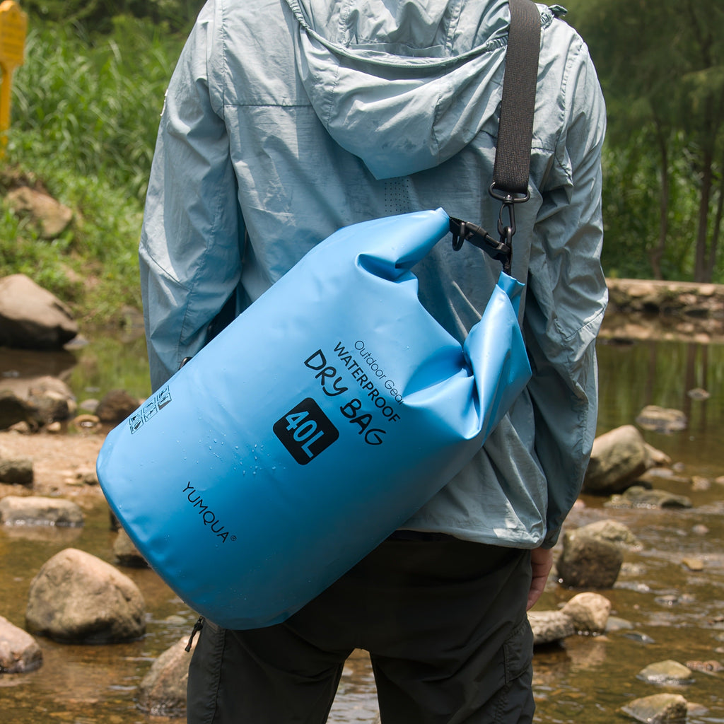 Waterproof Dry Bag Backpack 40L Roll Top Lock Closure PVC Floating Storage Bag for Kayaking Boating Swimming Hiking Camping Fishing Black Army Green Blue Yellow