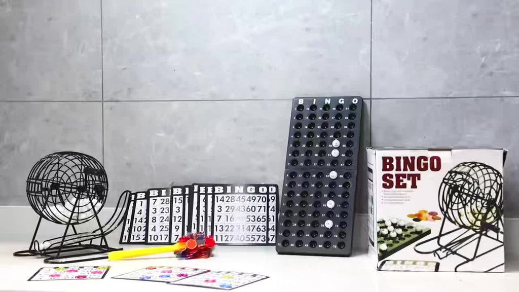 Bingo Cage Machine Set with Wand Manual Lottery Ball Spinner for Party Game Night Halloween Christmas