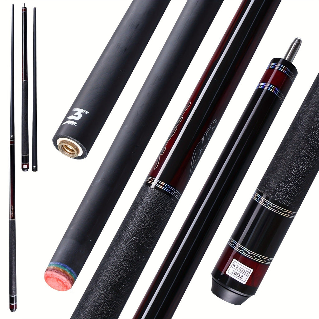 Carbon Fiber Pool Cue Stick 58 Inch - Low Deflection Billiard Cue with 12.5mm Tip, 3/8x8 Pin Joint, Leather Grip & Vacuum Quick Connector, Professional Billiards Stick for Accurate Ball Control