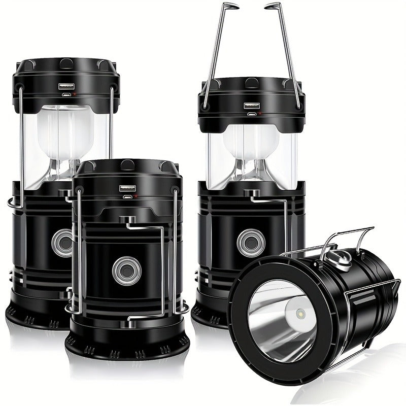 Collapsible Camping Lantern Rechargeable Bulk Set – Foldable USB LED Pendant Light for Camping, Power Outages & Emergency Survival, 4/8pcs Value Pack