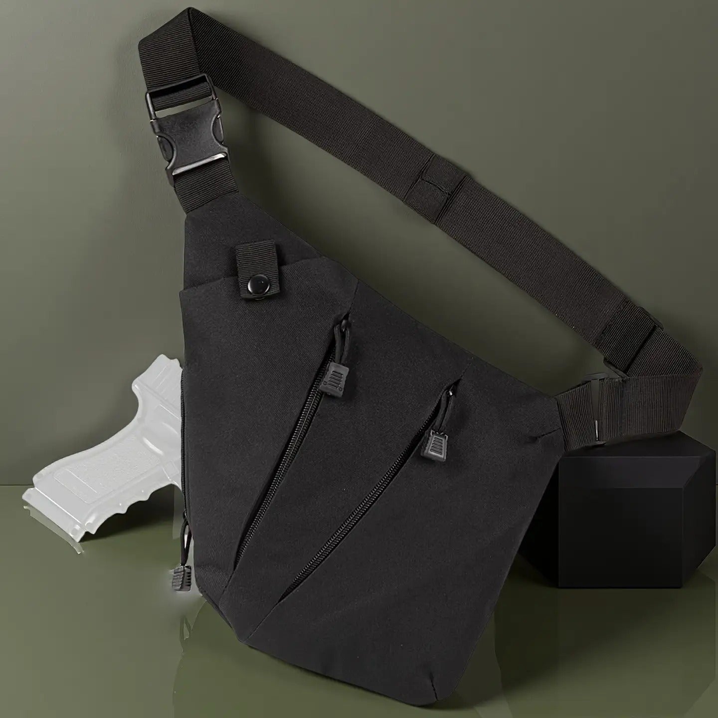 Anti-Theft Sling Bag Men Crossbody Chest Pack Oxford – Lightweight Shoulder Bag with Adjustable Strap, Multiple Compartments & Zipper, Left & Right Hand, Minimalist Travel Bag for Commuting, Hiking & Daily Use