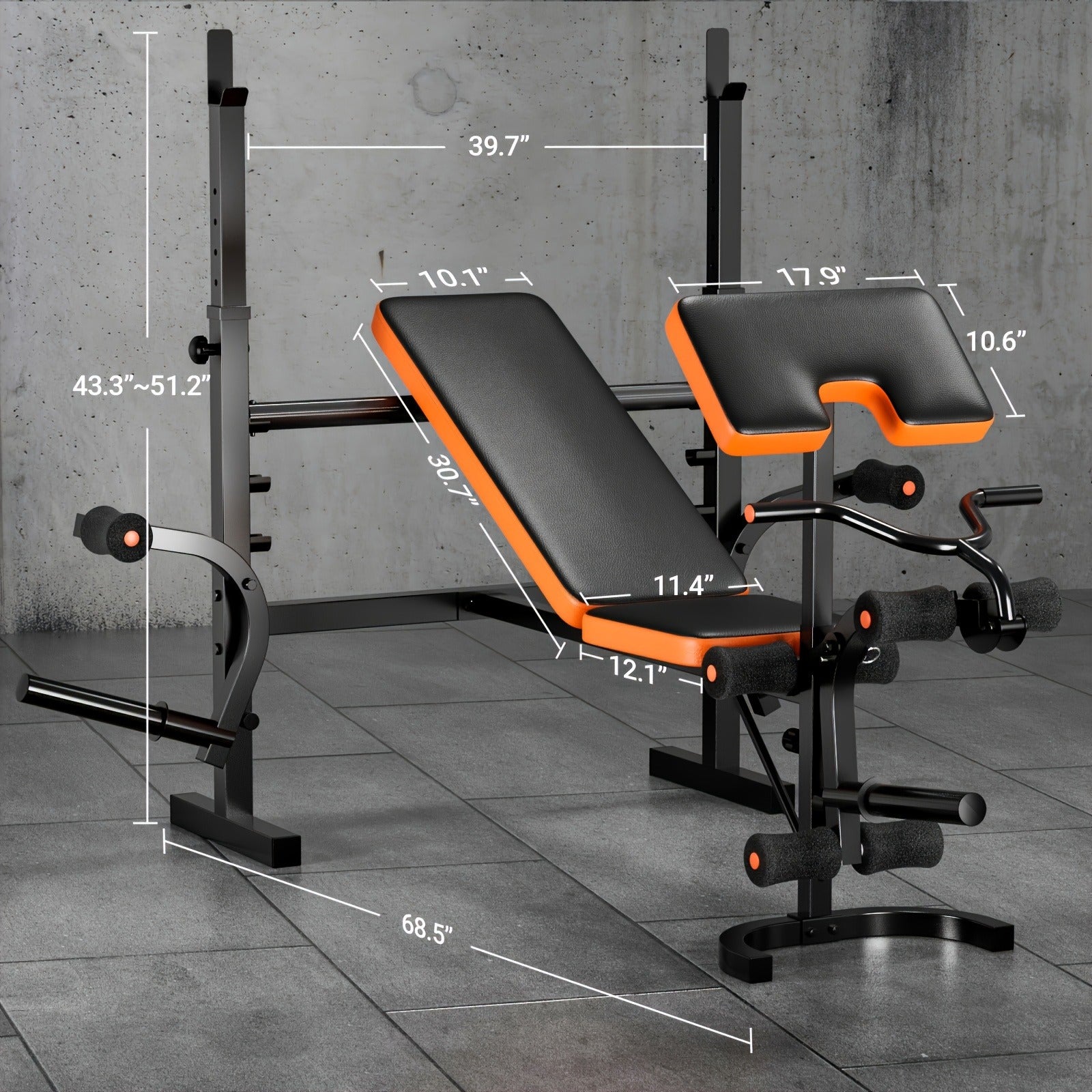 14-in-1 Adjustable Weight Bench Foldable – 770lb Capacity, Multi-Function Full Body Strength Training, Space-Saving Design – Home Gym Workout Bench