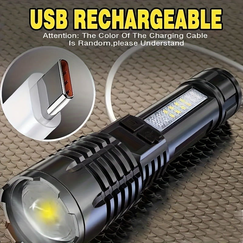 3000 Lumen Tactical Flashlight 2-Pack – USB-C COB Zoomable