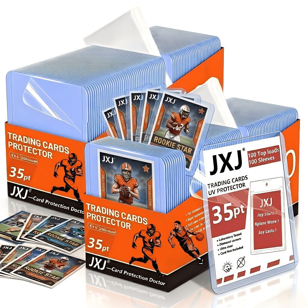 Top Loaders and Card Sleeves Combo Set 3x4 Inch Hard Plastic Baseball Card Protectors for Sports Football Game Cards Choose 100 200 400 or 800 Top Loaders Plus Matching Card Sleeves Bulk Value Pack