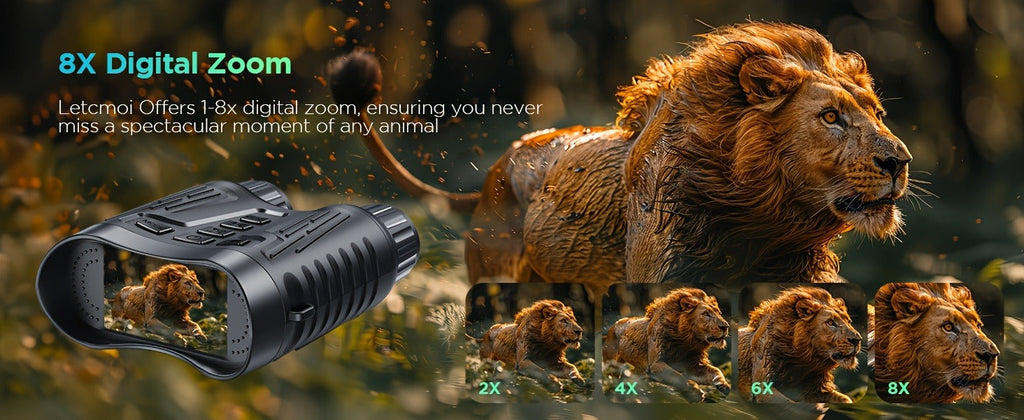Night Vision Infrared Binoculars 4X Optical 8X Digital Zoom 3.2" LCD