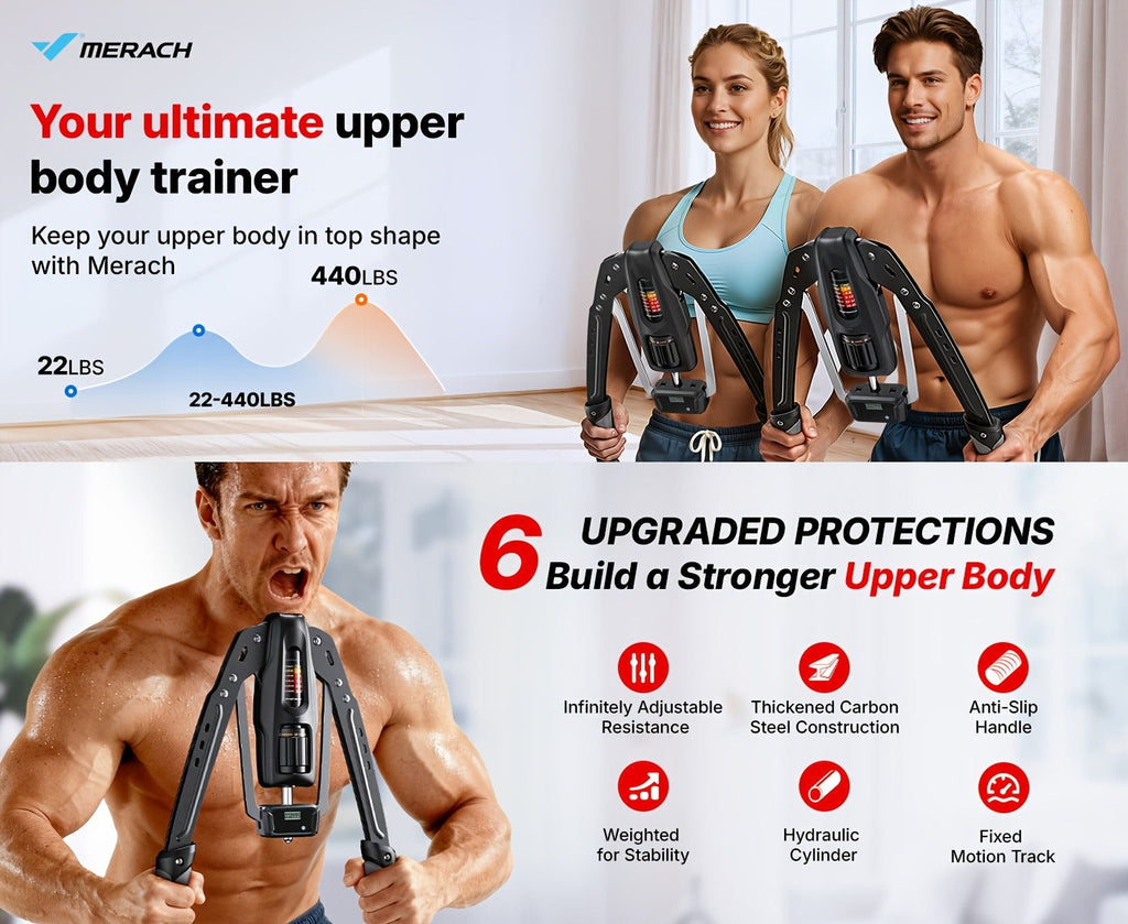 Chest Expander Twister Arm Exerciser 22-440LB Hydraulic Adjustable Resistance Shoulder Muscle Training Fitness Equipment for Home Gym