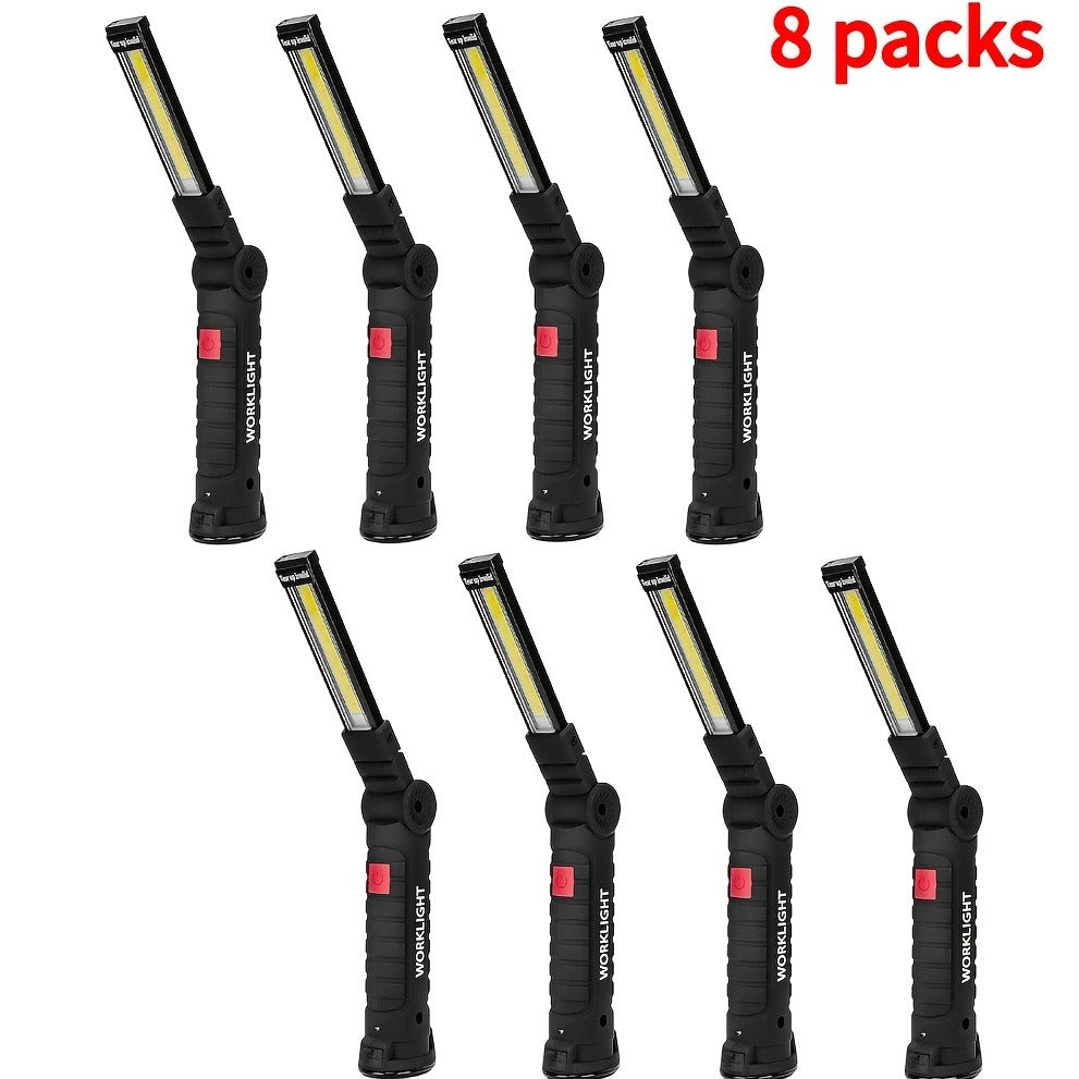 COB LED Work Light, 1000 Lumen Rechargeable Portable Hanging Camp Lamp with Built-In Battery, 200M Range for Camping, Yard, Party & Vehicle Maintenance – 2/4/6/8/10 Pack