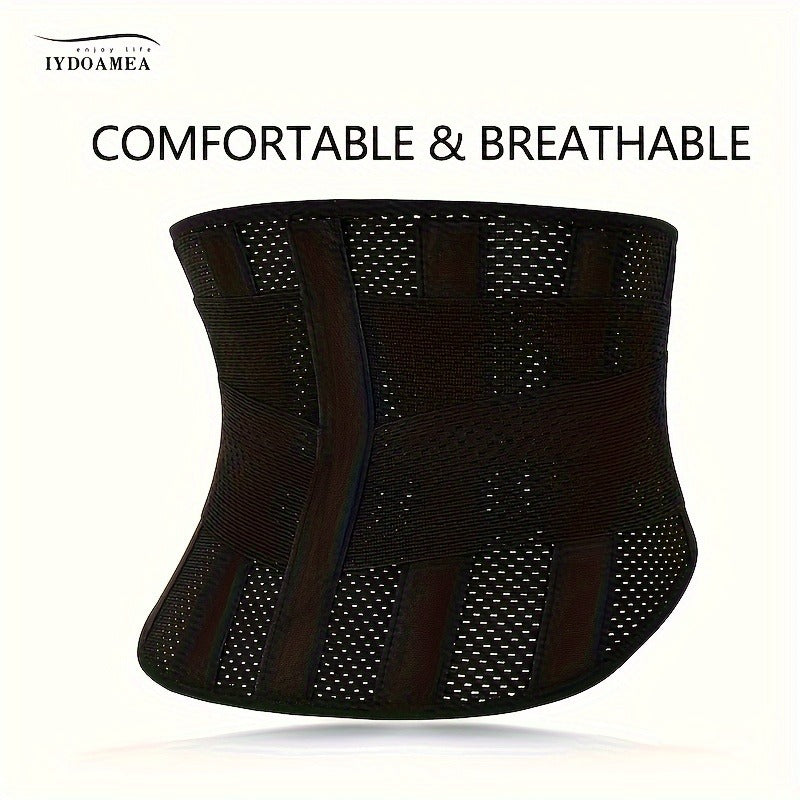 Breathable Back Brace Air Mesh with 4 Steel Plates & 2 Spring Stays – Anti-Skid Adjustable Lumbar Support Belt for Work, Men Women, S–XXL in 3 Colors