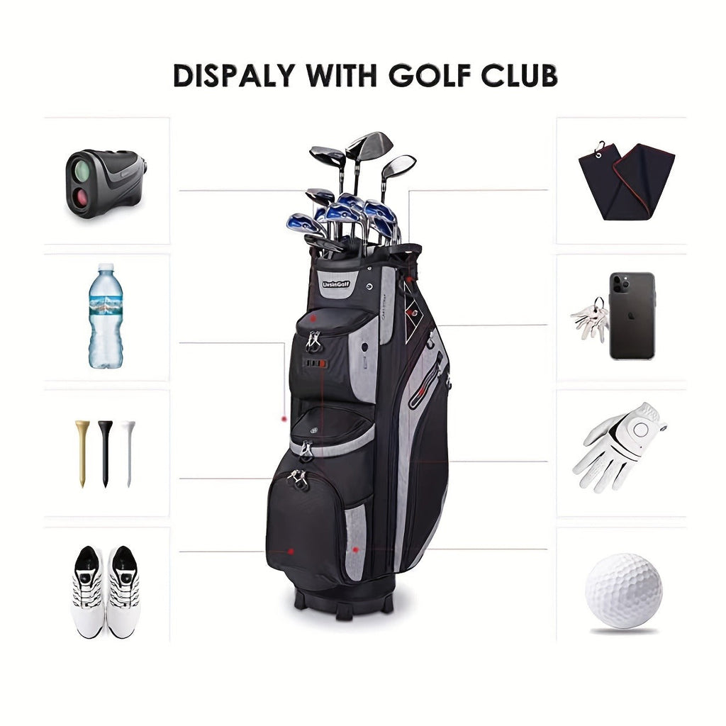 Golf Cart Bag with Full-Length Dividers – Sturdy Spacious Stand Bag with Multiple Pockets for Golf Club Organization, Accessories Storage, Men & Women Golfers