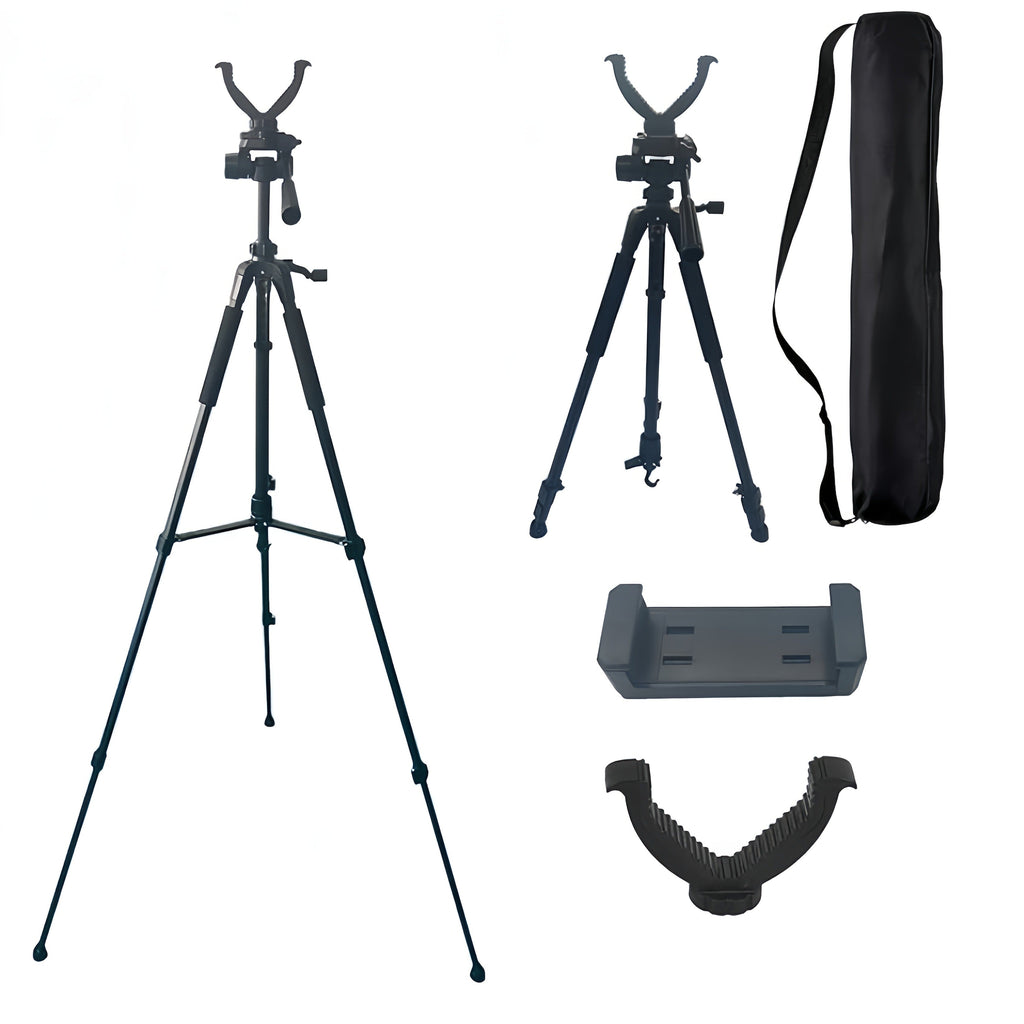 Adjustable V-Shape Shooting Tripod Stand 21-59 Inch, Heavy Duty Rifle Gun Rest Tripod for Outdoor Hunting Shooting Practice Photography, Portable Folding Bipod Tripod with V Yoke for Range and Field Use