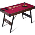 Folding Pool Table 48 Inch – Portable Billiard Table with Locking Legs Balls Cues Triangle Chalk Brush for Home Game Room