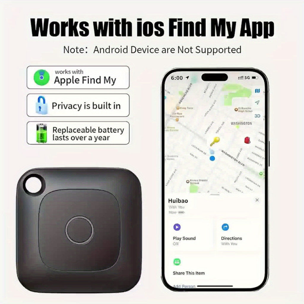 Bluetooth Item Tracker Smart GPS Finder 1/2/4 Pack - 1.43" Mini Wireless Tracker, High Decibel Alarm, App Control for Keys, Wallet, Luggage, Bags & Cars
