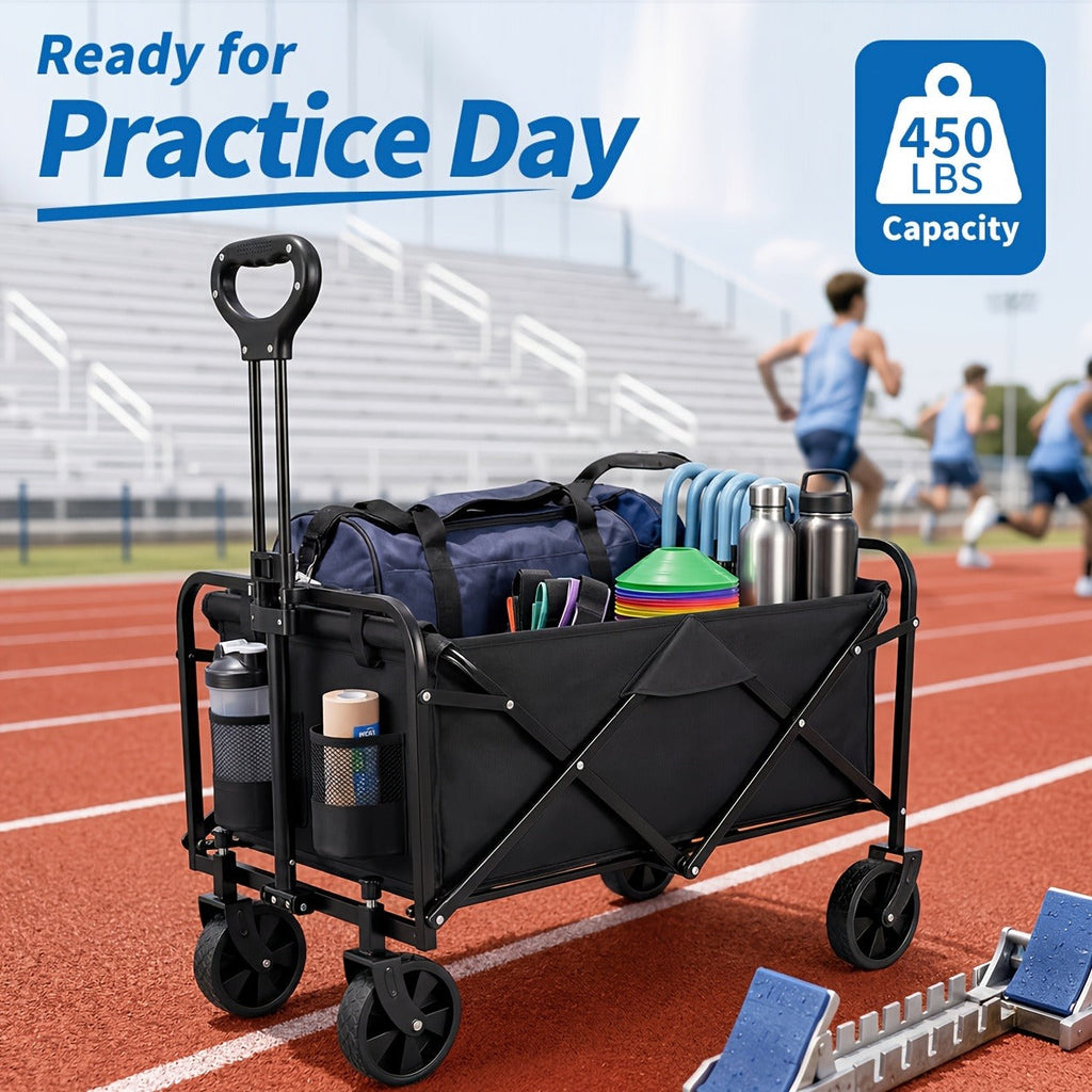 Heavy-Duty Folding Utility Cart 450LBS Iron Frame 800D Oxford No Assembly