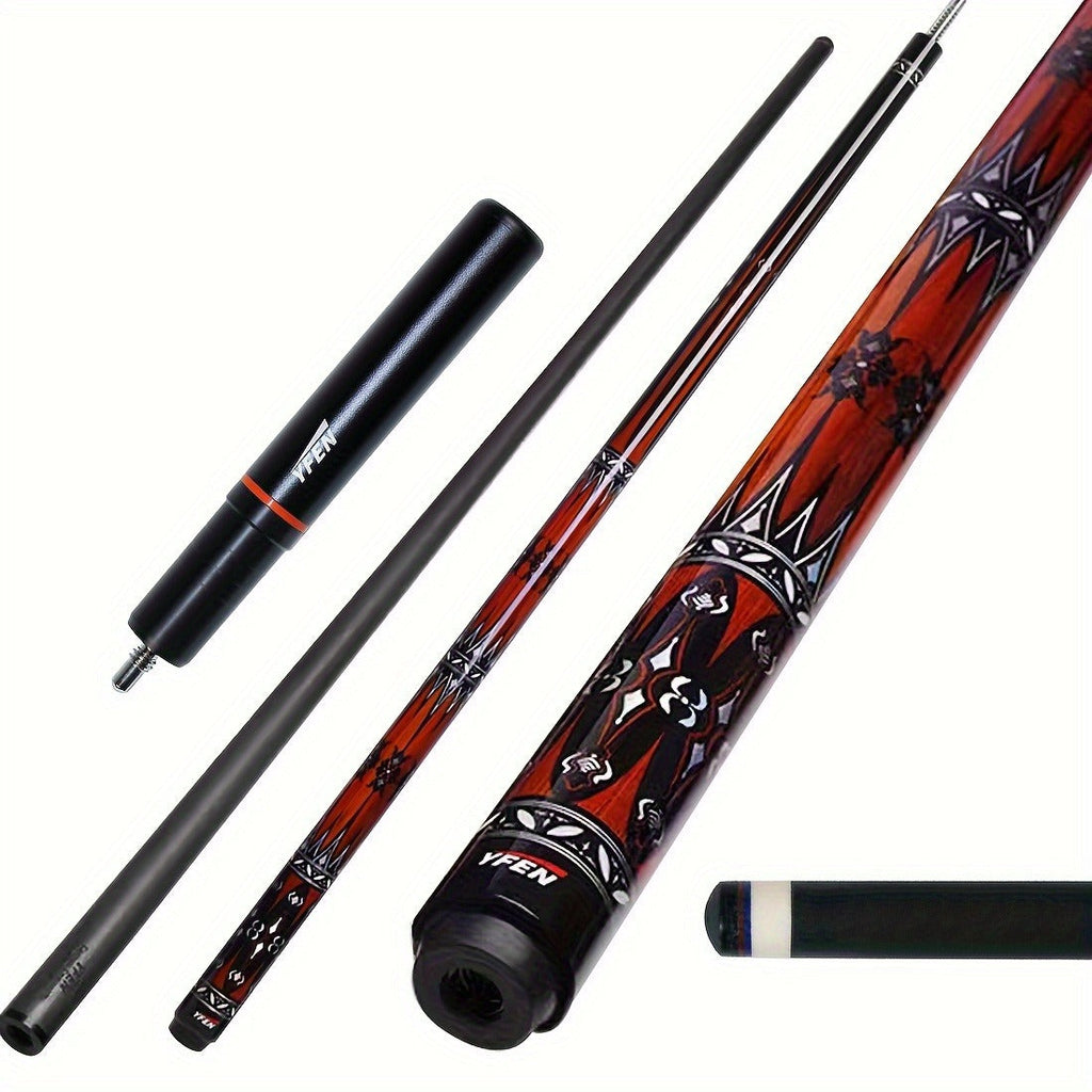 Carbon Fiber Pool Cue Stick 12.5mm Low Deflection Professional Billiard Cue with Extension Canadian Maple Wavy Pin Wrapless Design Dent-Resistant Shaft