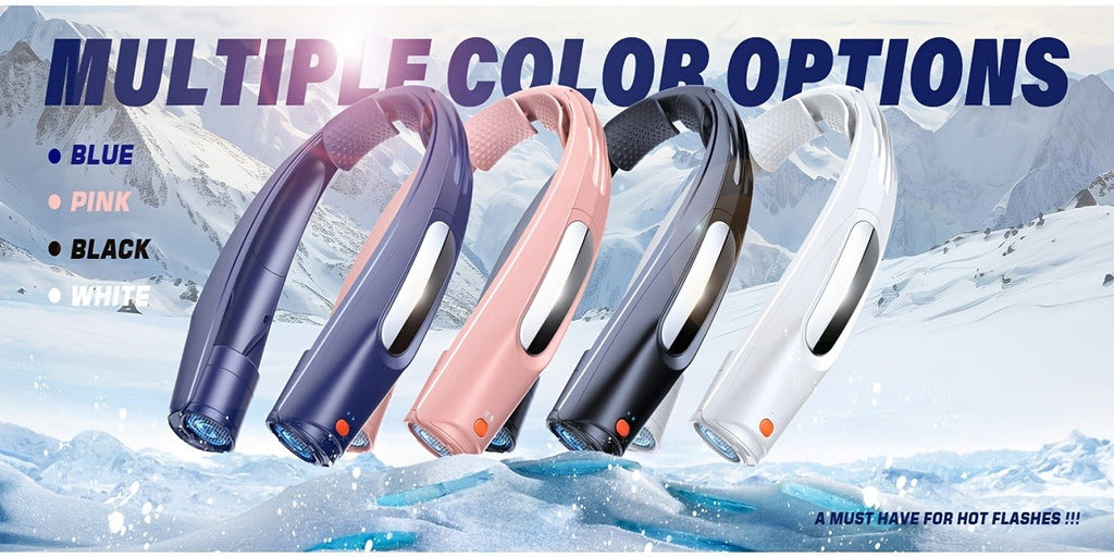 Portable Neck Fan Hands-Free Wearable Personal Fan – 3000mAh USB Rechargeable, 6 Adjustable Speeds, 5-Blade Quiet Cooling Fan for Home, Office, Outdoor & Travel, ABS Material, Push Button Control