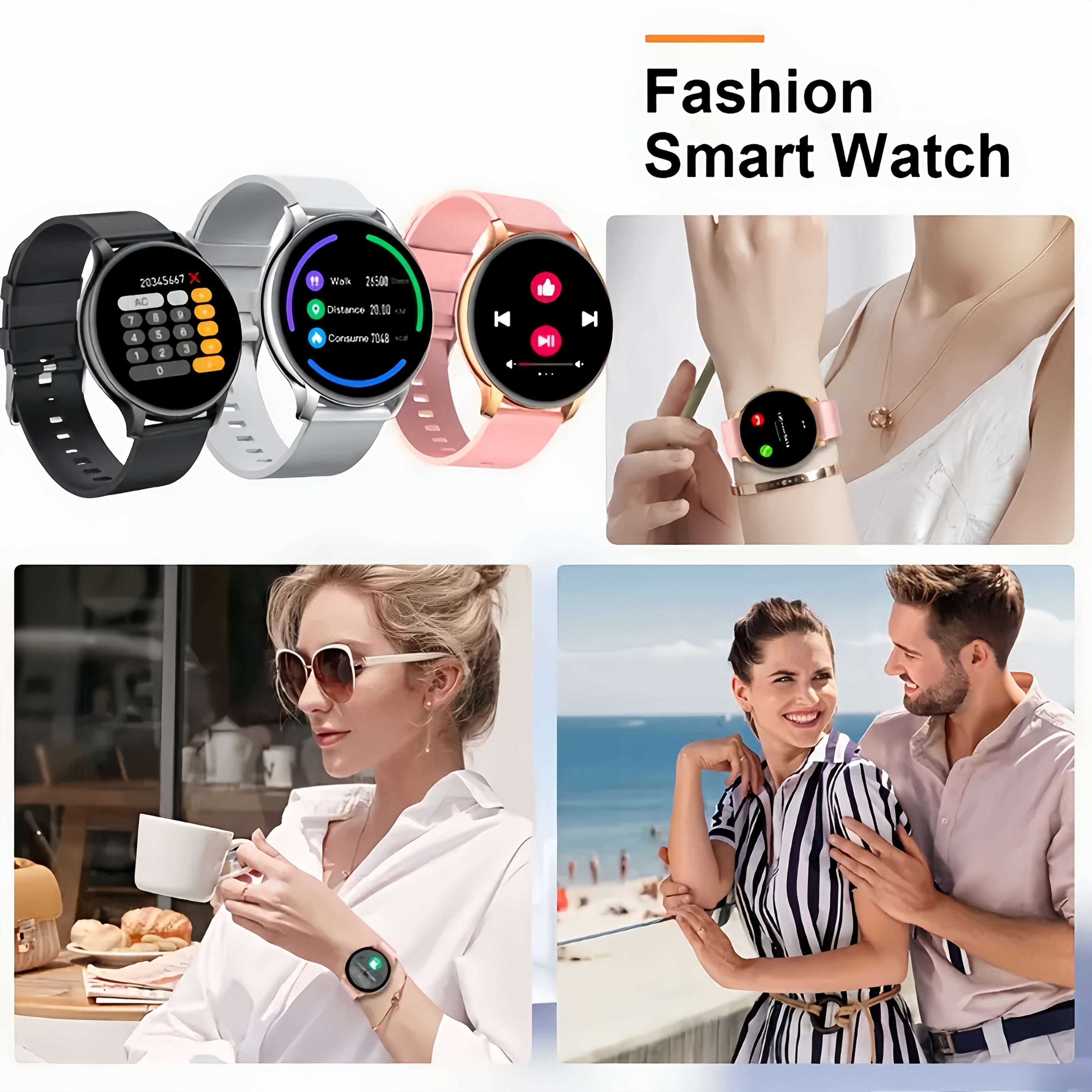 Fitness Tracker Smartwatch for Men & Women – 1.28" Display, Sleep Monitor, Step Counter, Distance Tracker, Running & Gym