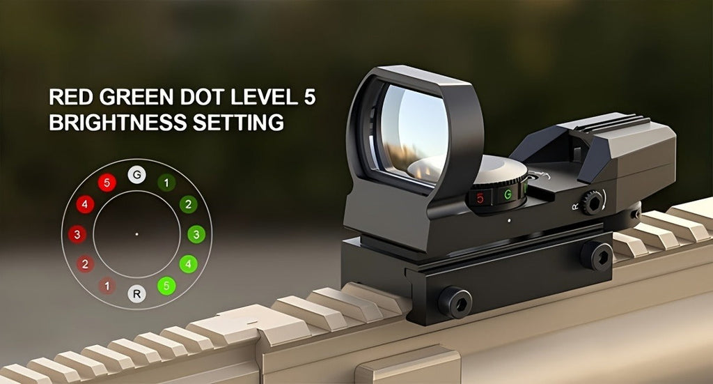 Red Green Dot Sight 33mm with 4 Reticle Modes – Dual Illuminated Rifle Scope, 1x Magnification, 1 MOA Adjustment, Parallax-Free Rail Mount Optic for Hunting, Target Shooting & Tactical Use on Rifles Shotguns Carbines