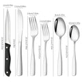 Stainless Steel Flatware Set 24/48 Piece with Steak Knives, Mirror Polished Silverware Set for 4/8, Dishwasher Safe Cutlery Utensil Set with Forks Spoons Knives, Perfect for Weddings, Gifts & Outdoor Dining