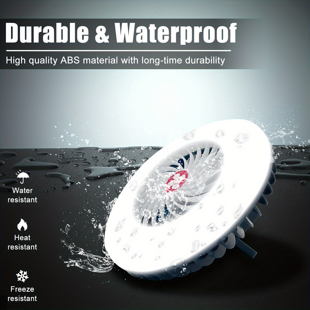 Rechargeable Camping Fan with LED Light – 2-Pack USB Tent Fan with Hook & Magnet, Portable Battery-Powered Fan for Outdoor Hiking, Car, Office, Desk & Emergency Survival Kit