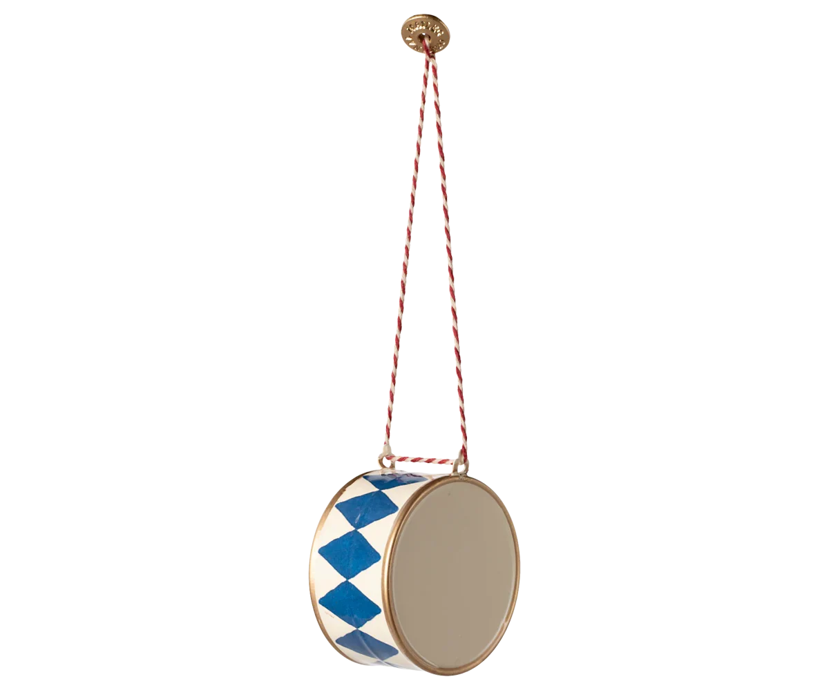 Maileg Metal Ornament - Large Drum, Dark Blue