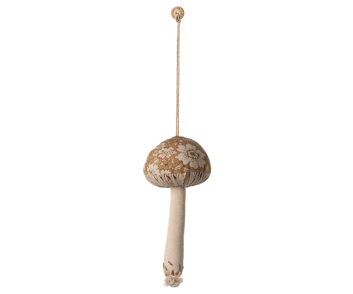 Maileg Fabric Ornament, Mushroom - Blossom - Ocher