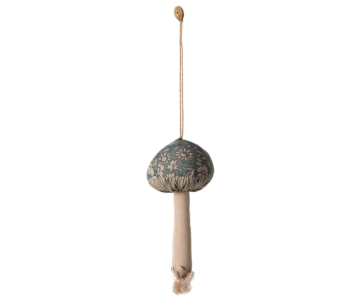 Maileg Fabric Ornament, Mushroom - Blossom - Green