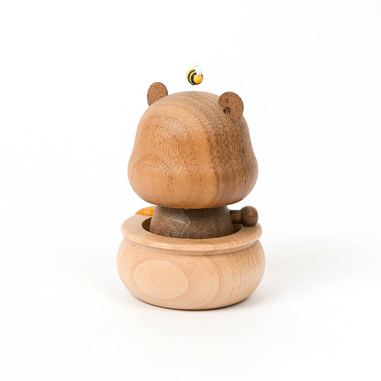 Wooden Honey Bear Bobblehead